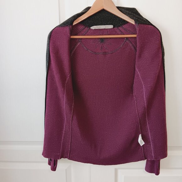 Athleta Women's Berry Purple Giant Slalom Zip Front Wool Blend Sweater Size S - Picture 11 of 16